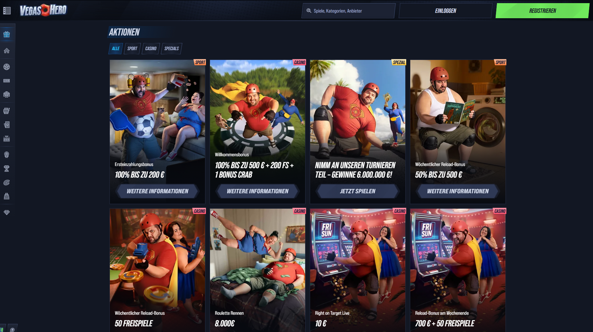 vegashero casino games